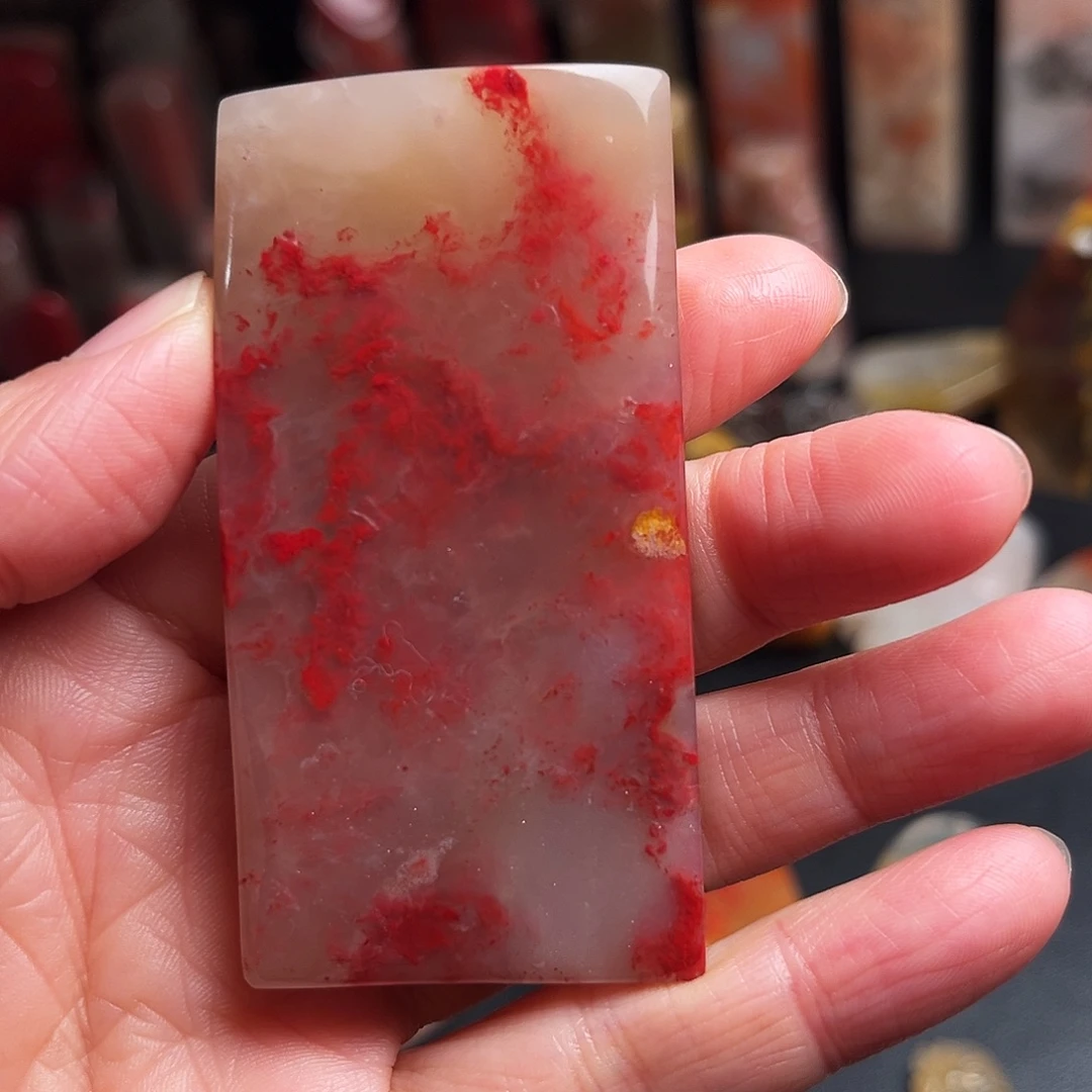 印石巴林石鸡血石扁章