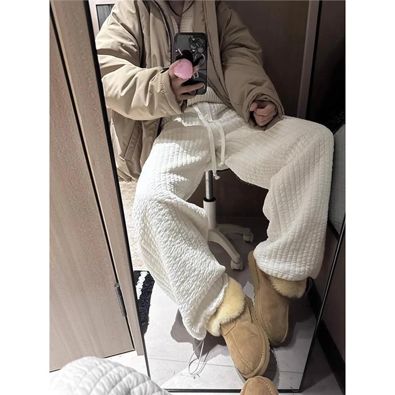 东北零下40度加棉加厚棉裤冬季防寒保暖裤子潮牌宽松直筒休闲裤