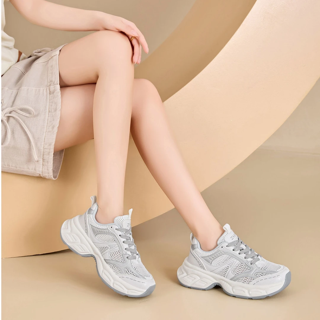 ZHR网面透气老爹鞋女夏季爆款小个子增高情侣百搭运动休闲鞋IF69E