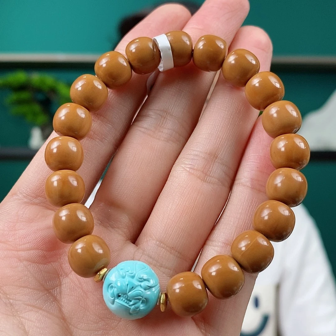 猴头核桃手串搭配兽珠