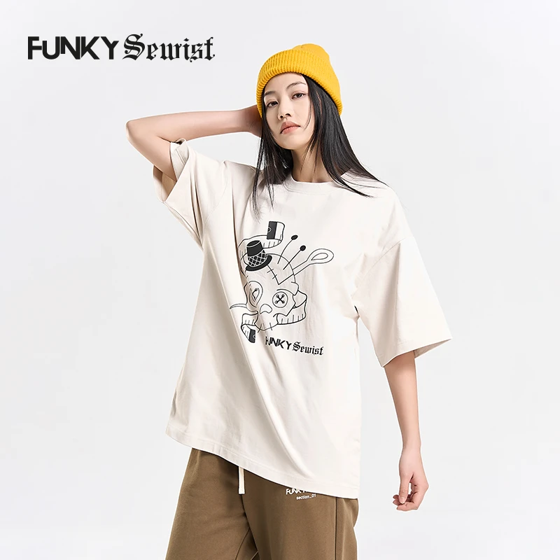 FUNKY SEWIST2025新款春夏短袖纯棉上衣潮牌情侣t恤男女同款体恤