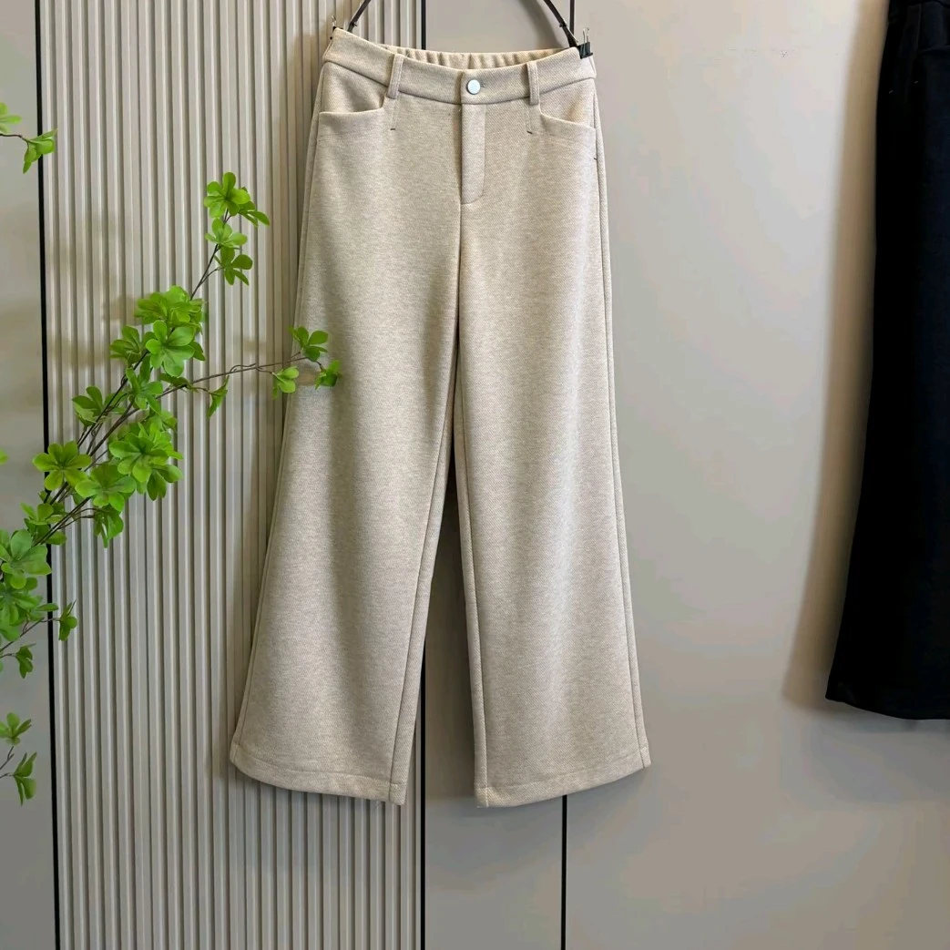 w15076冬季羊毛直筒裤（裤长1米左右）