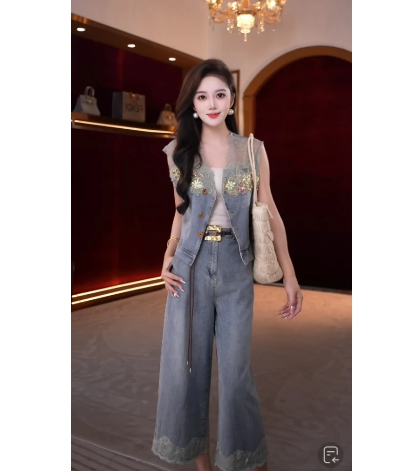 芙娜妮2025新款女装洋气时髦气质时尚显瘦夏季休闲裤子F2511907B