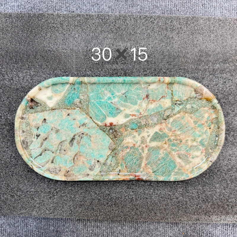 【轻奢摆件】亚马逊绿天然高档奢石家用复古简约茶盘送礼小摆件