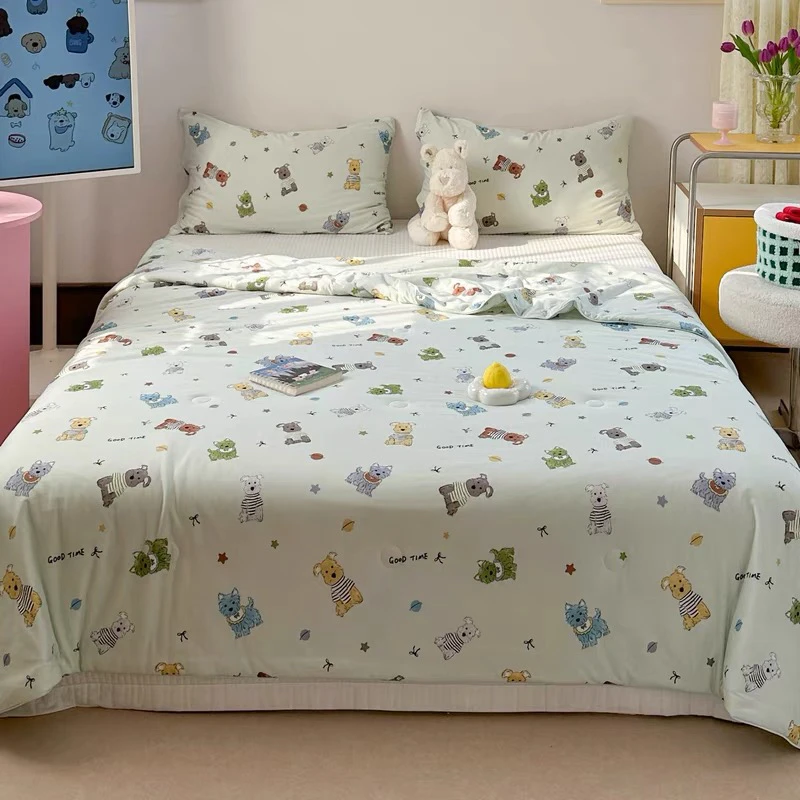 清仓冰豆豆夏被A类 针织棉凉感丝冰豆豆滑溜溜夏凉被 可机洗