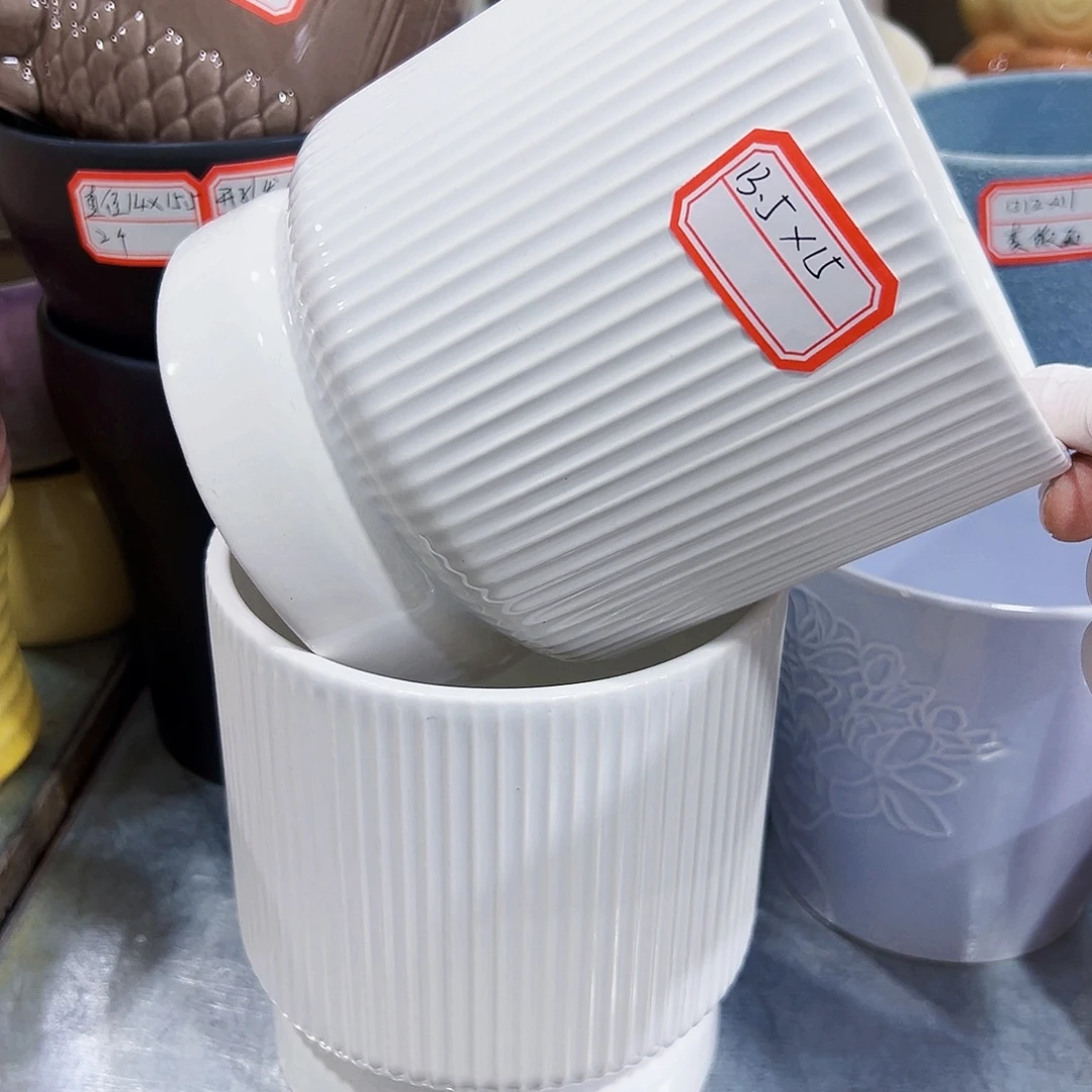 有孔外贸库存尾货陶瓷花盆凑单18米包邮