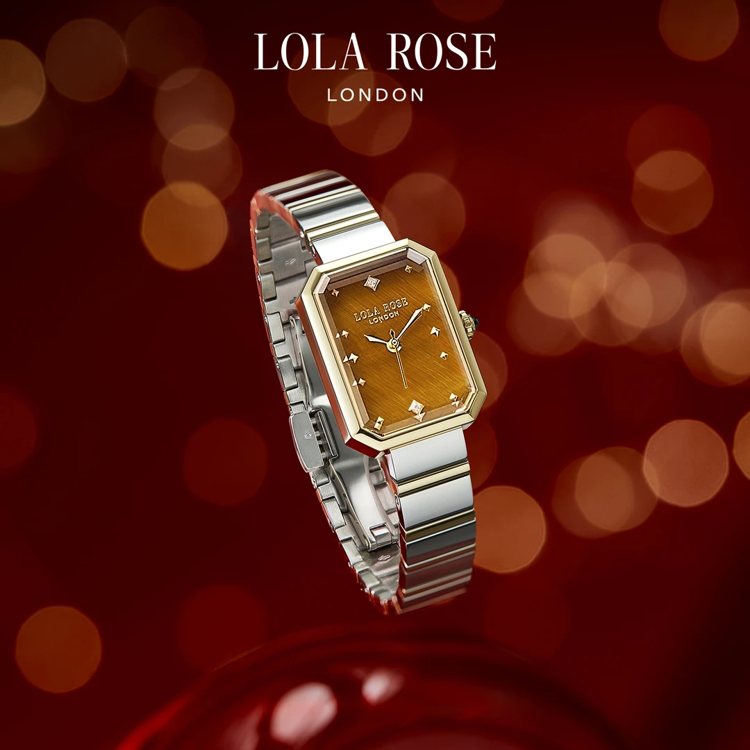 【笑笑】Lola Rose/罗拉玫瑰方糖小棕表虎眼石手表