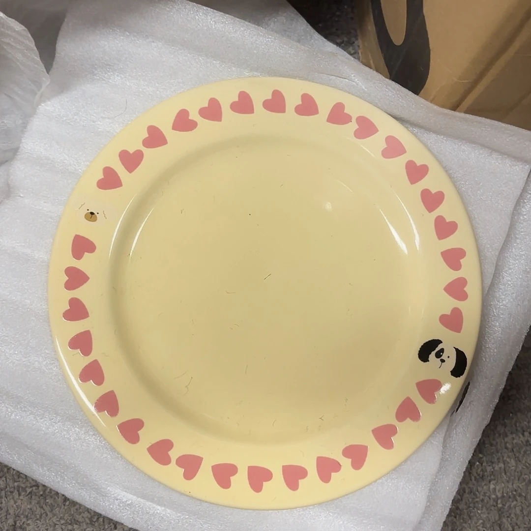 稻谷壳爱心小狗平盘