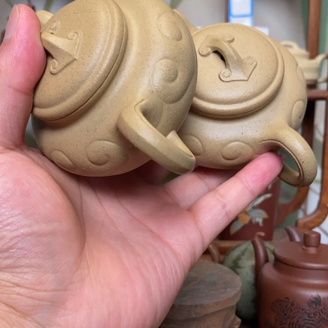 ****!茶壶紫砂处理小的墨绿全手仿古如意