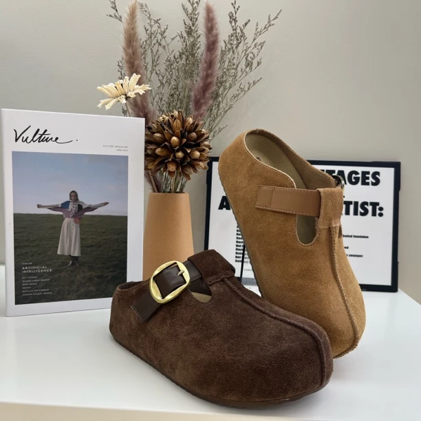 厚底包头拖女外穿2025秋季百搭圆头松糕底懒人勃肯拖鞋