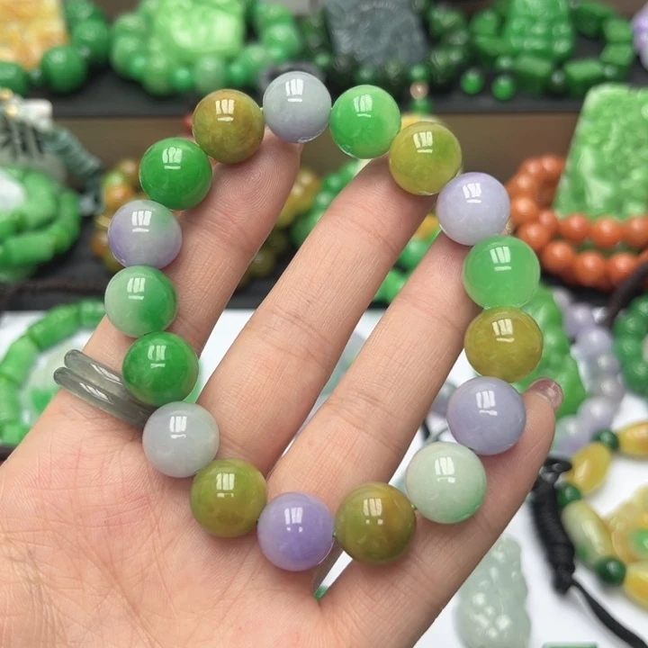 2***金翡翠未镶嵌手链手串29