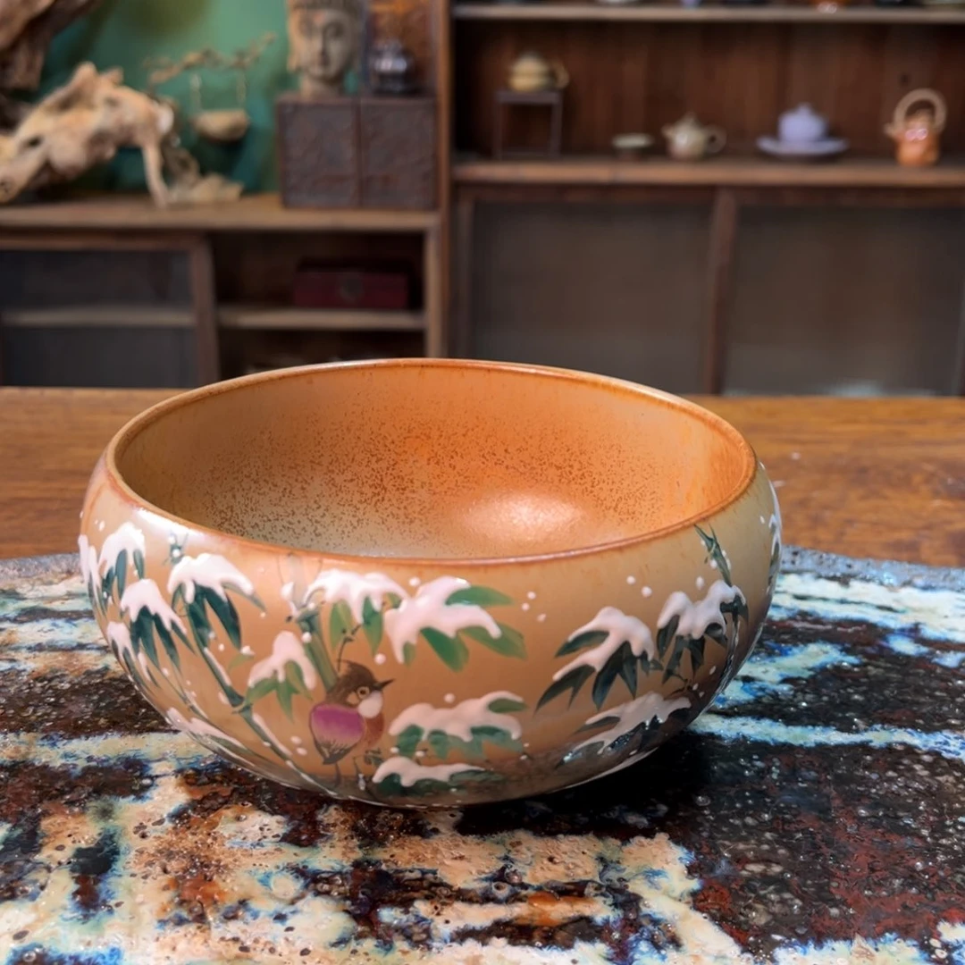 杯柴烧手工手绘陶瓷