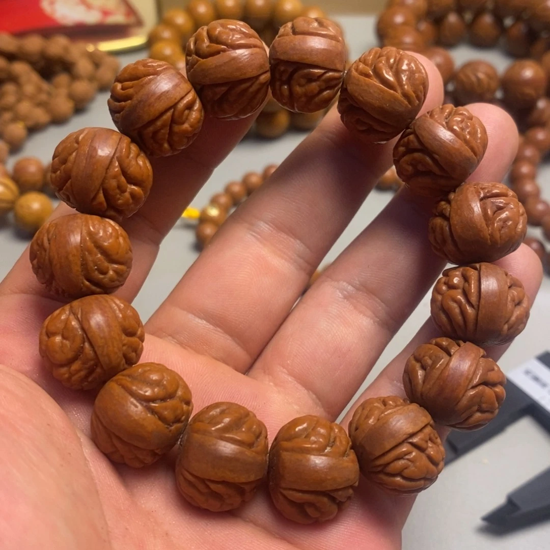 桃核手串龙纹荔枝纹