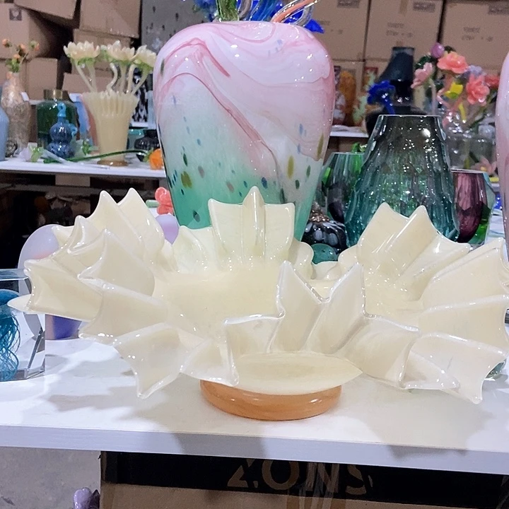 琉璃琉璃花瓶高14口34