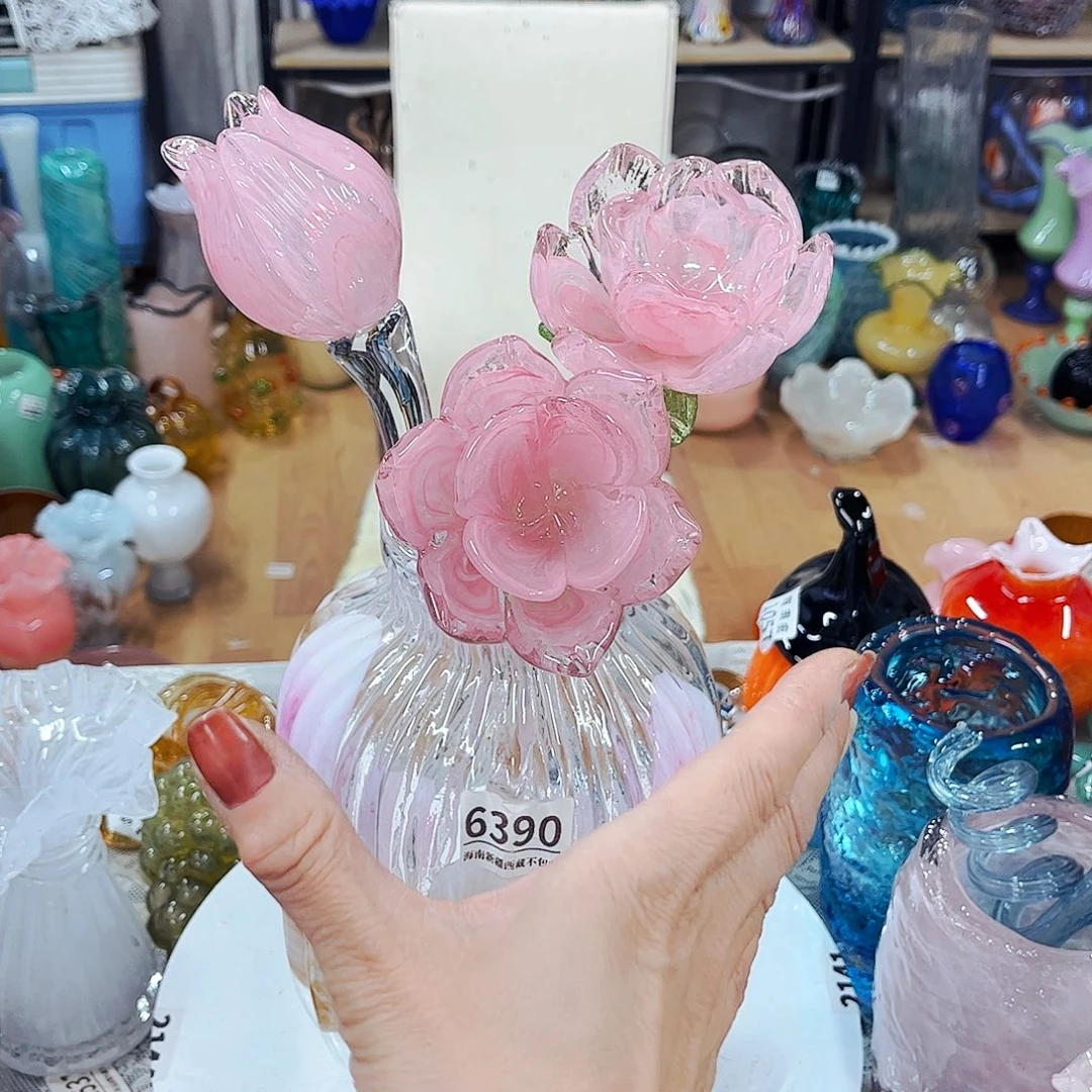 3朵瑕花 家悦琉璃工艺品不含瓶