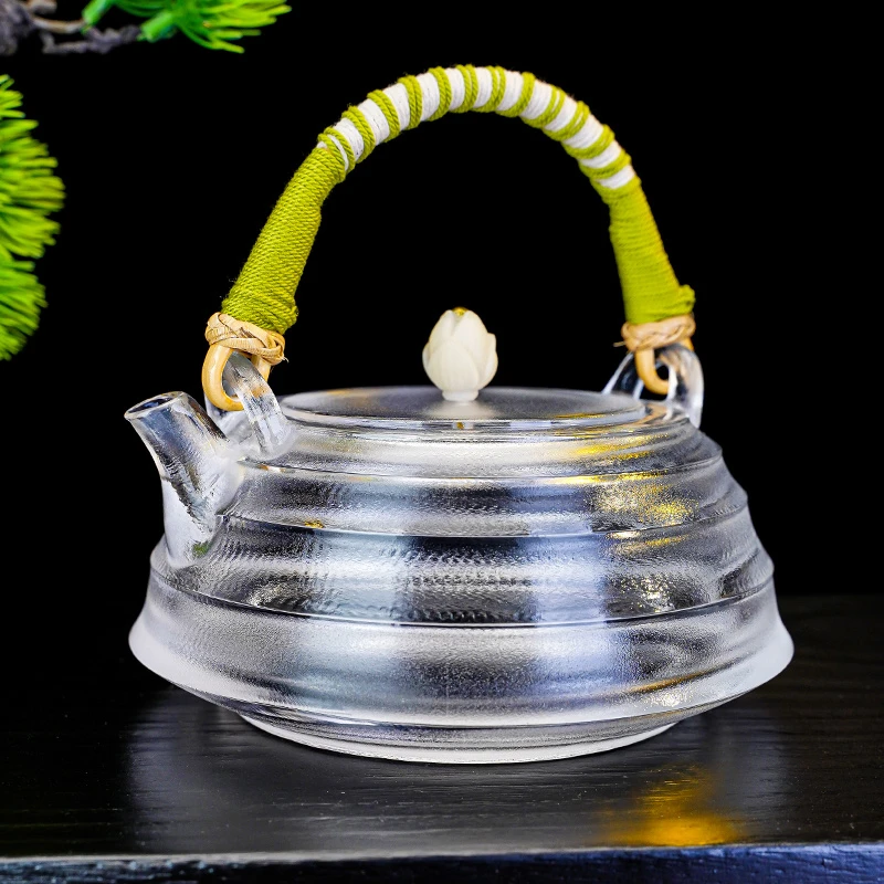 原矿水晶宝塔提梁壶泡茶壶手工高档茶具泡茶水杯送礼佳品家用茶壶