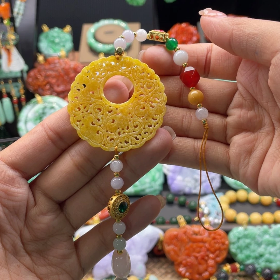 翡翠颈饰未镶嵌代编织