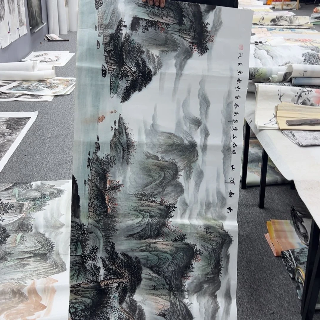 国画纯手工制作的