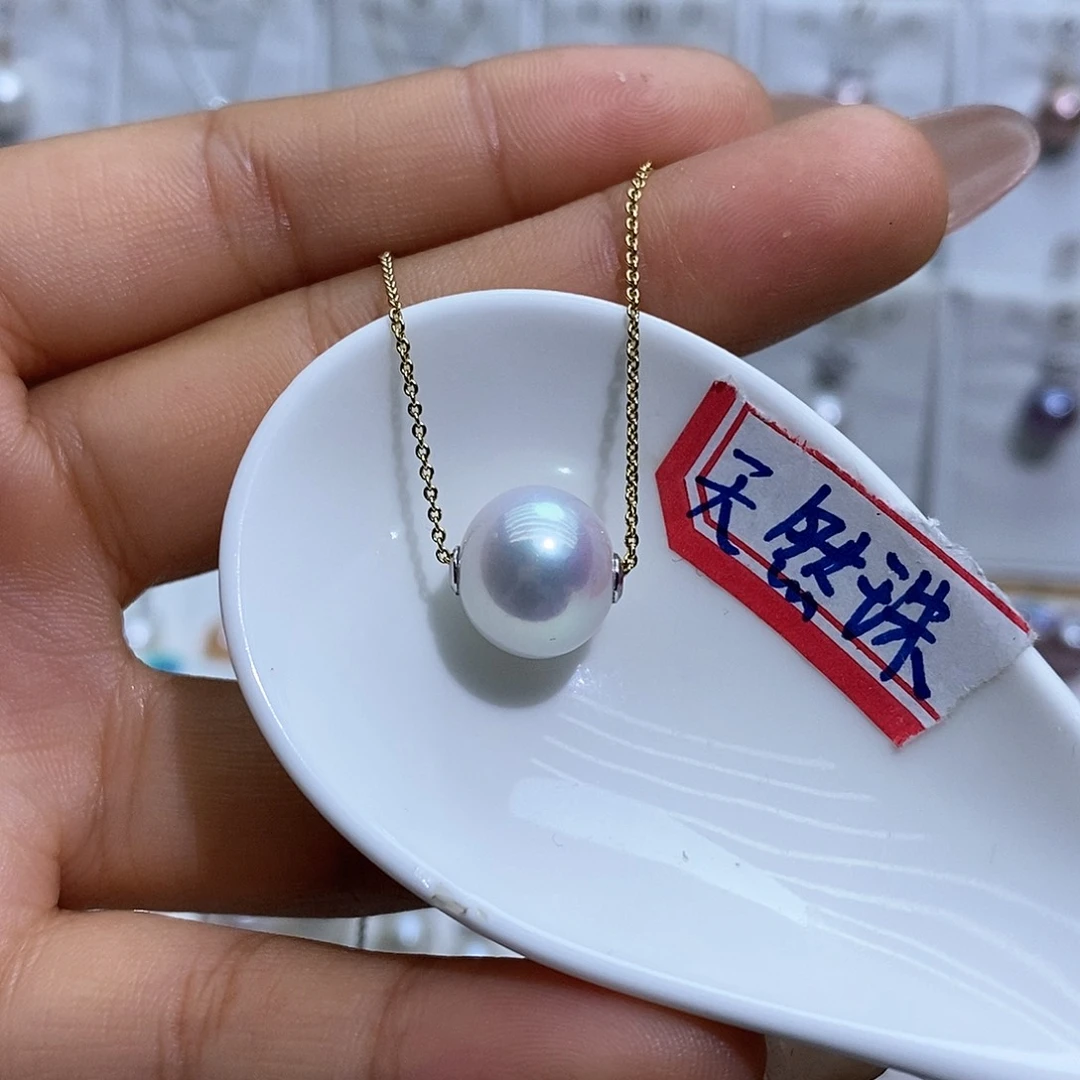 淡水珍珠吊坠(赠链)银S925镶嵌12M