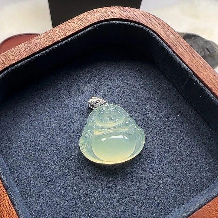 蛇纹石玉银S925镶嵌颈饰