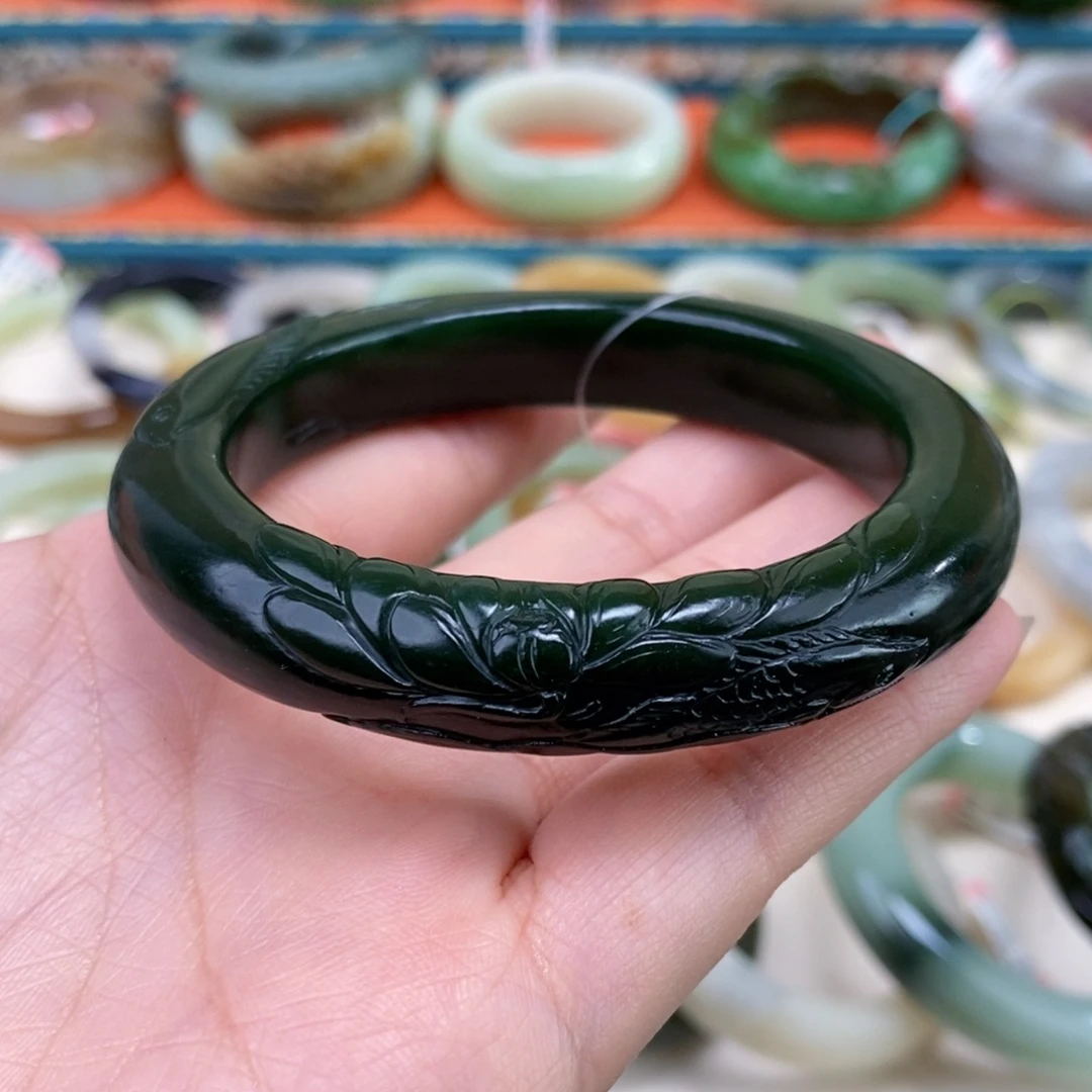 和田玉未镶嵌手镯59.2