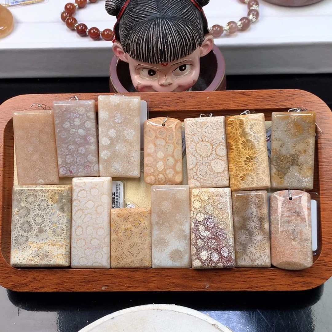 【闪购商品】颈饰未镶嵌硅化珊瑚（珊瑚玉）上新吊坠20一个（6号）