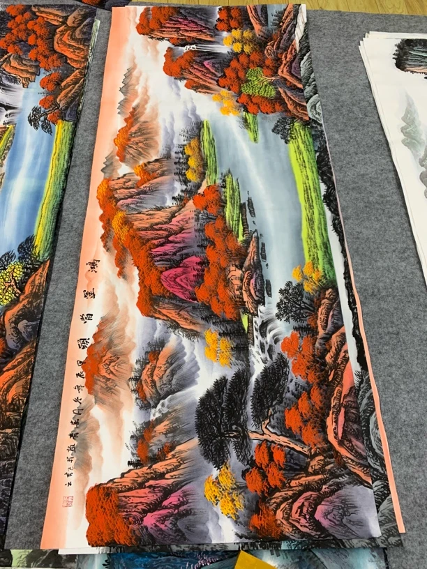 《鸿运当头》 画芯尺寸：180cm*70cm山水画客厅办公室挂画