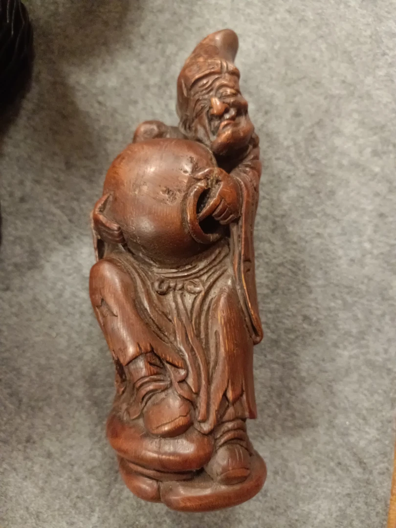 老竹根雕刻济公摆件