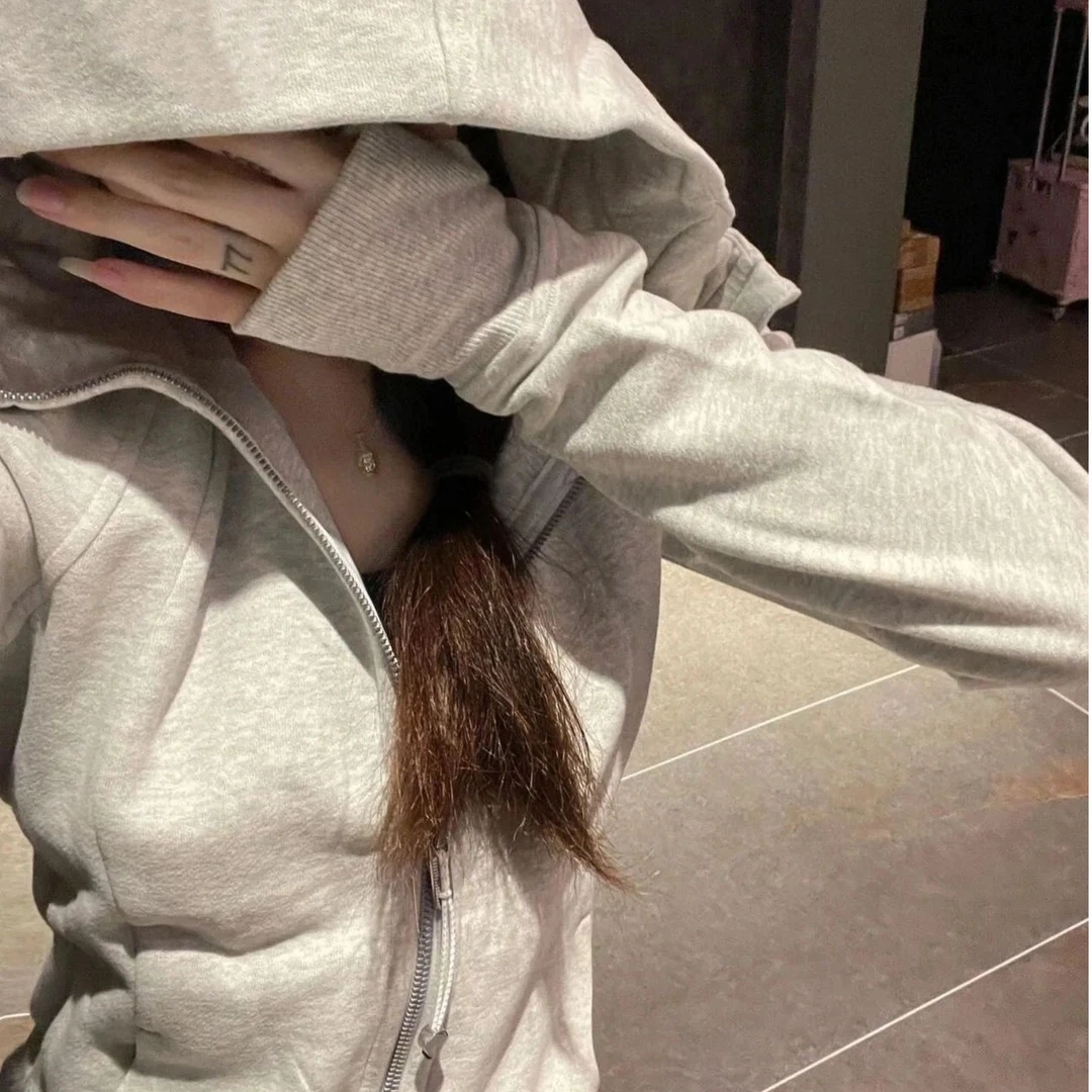 一模一样的同款系列全拉链修身长袖连帽卫衣女-陈陈8633专属