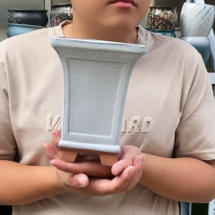 紫砂花盆口14高19瑕疵