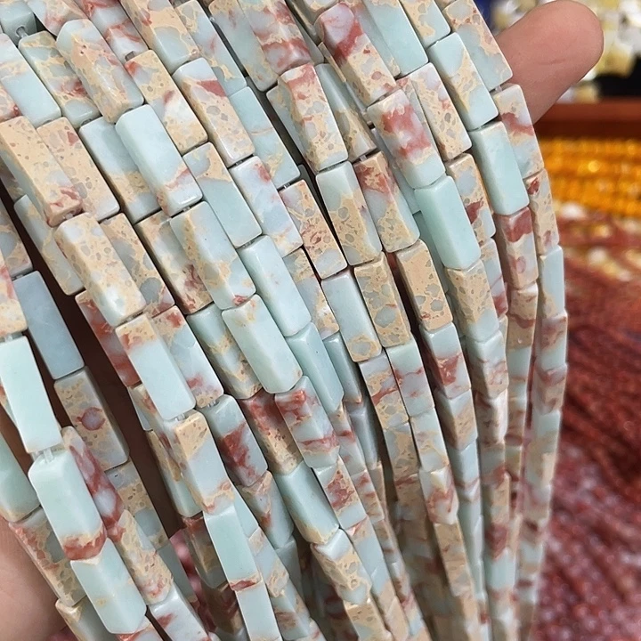 合金玛瑙/玉髓珠宝半成品2条寿山石四面管珠