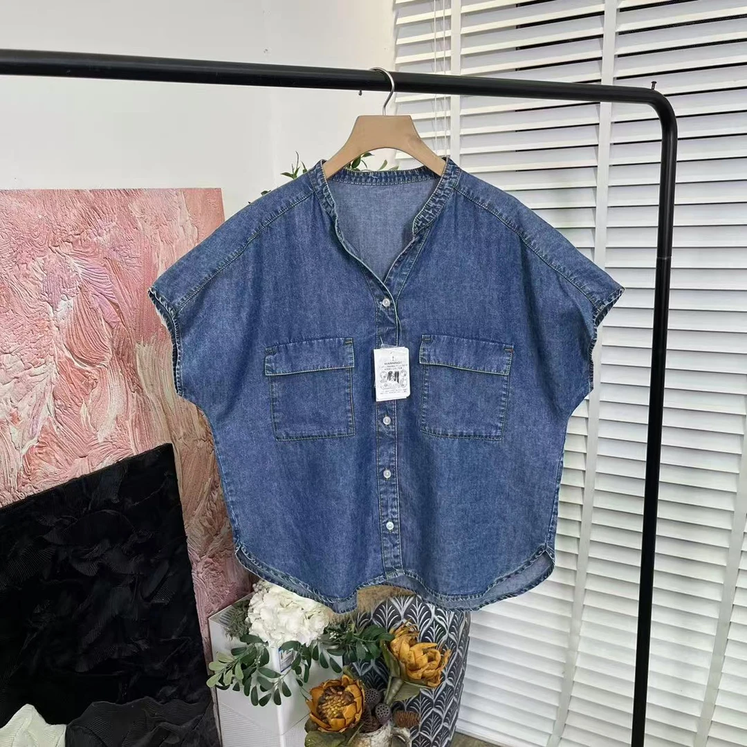 品质单水洗做旧「薄款文艺舒适透气」无袖衬衫女E5864