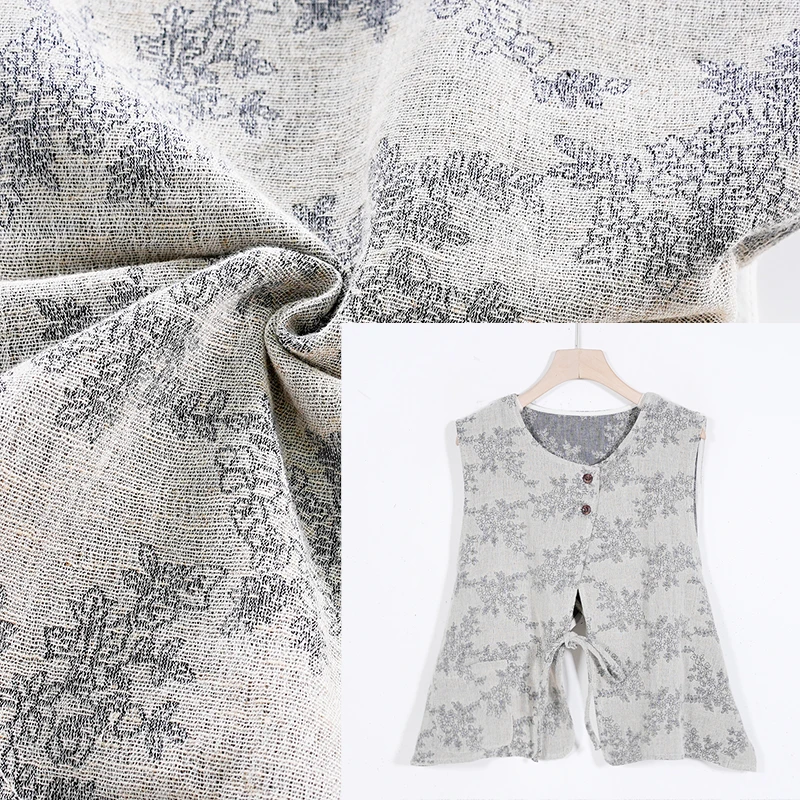 【蓉哥出品】双层亚麻提花马甲8322