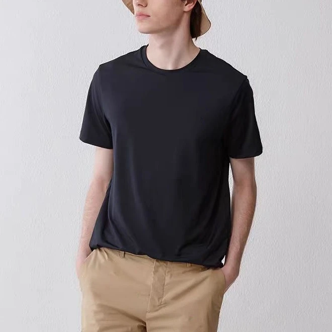 SC25014礼盒两件装舒适弹力纯色印花百搭圆领T恤