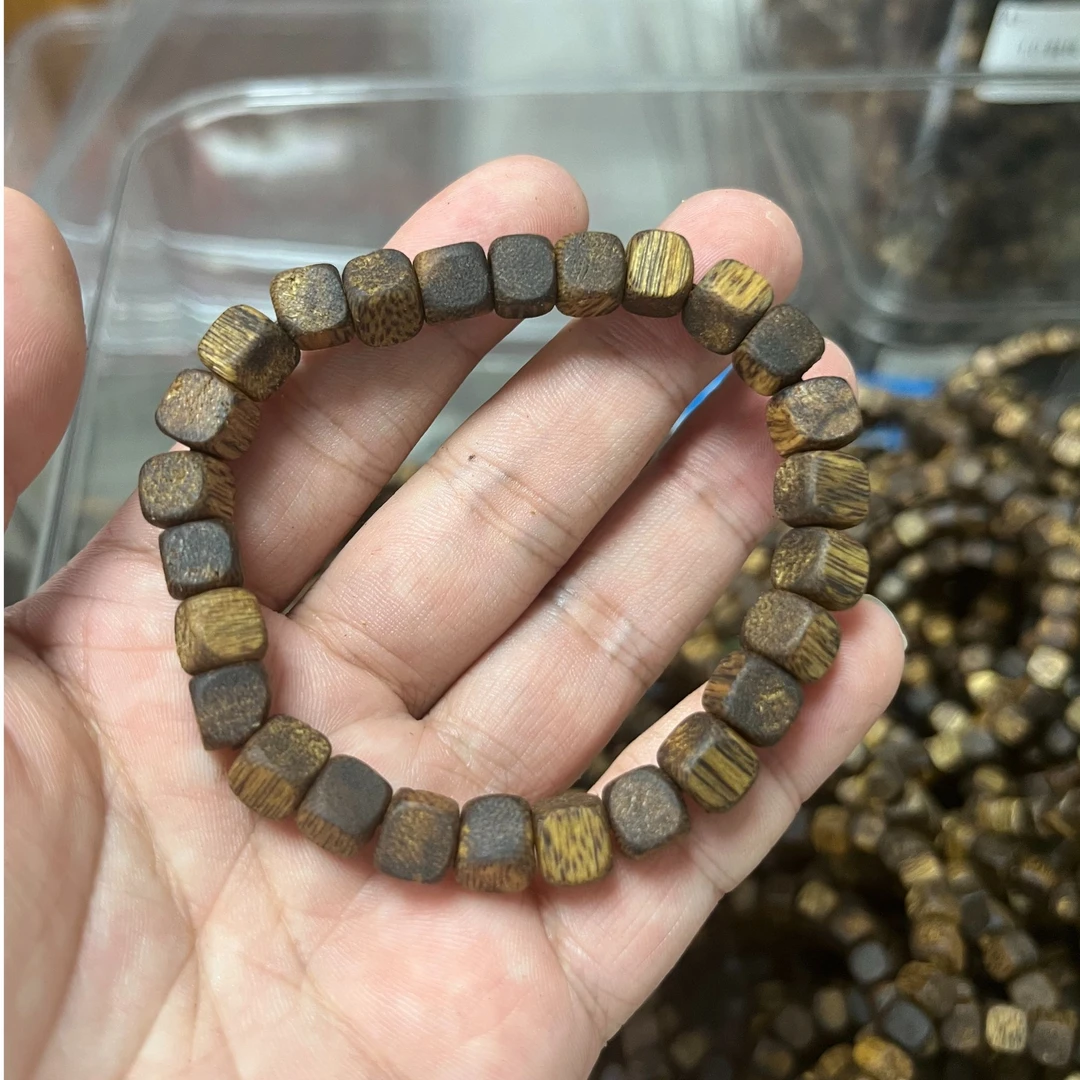 沉香手串方糖珠单圈5mm3克+海南奇楠棋楠多样性发一