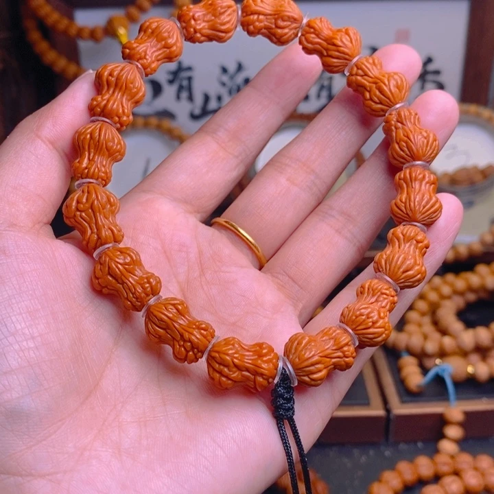 桃核手串龙纹桃核