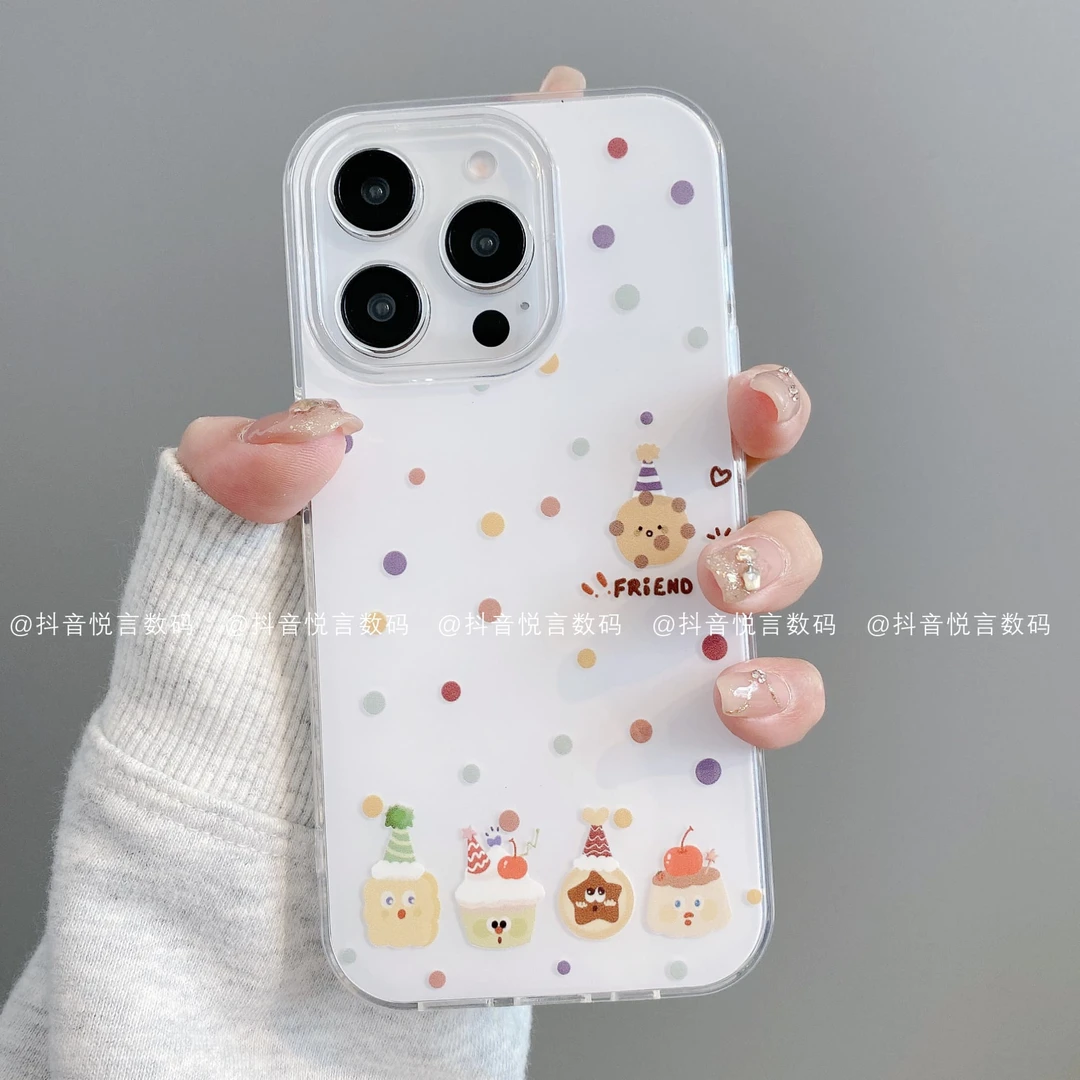 IMD奶油壳适用iphone16promax苹果15/14/13华为小米手机壳小饼干