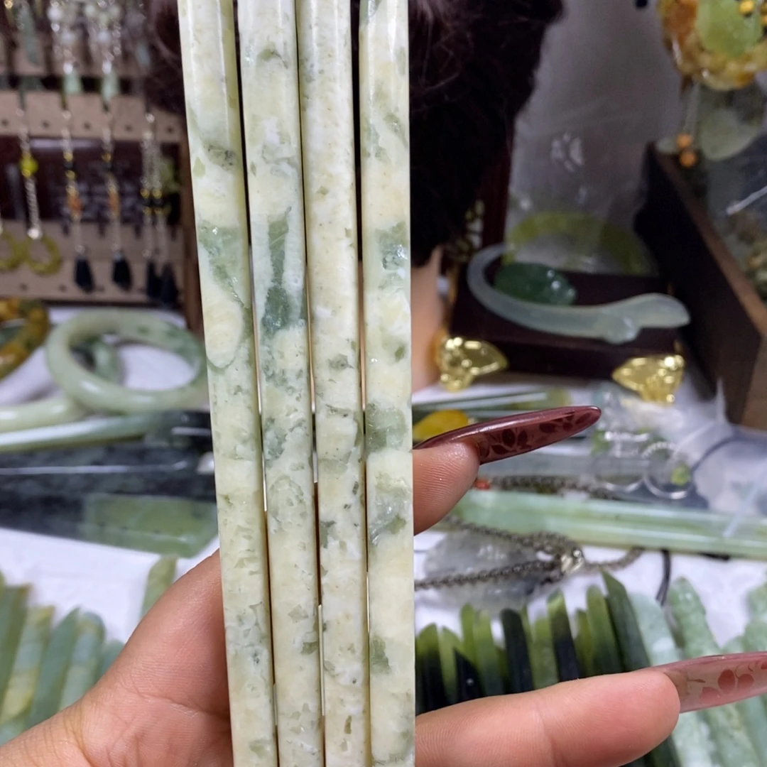 蛇纹石玉未镶嵌发饰