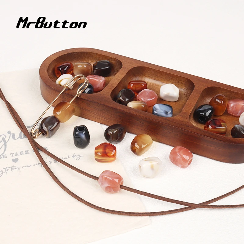 MR BUTTON  仿石头不规则大孔散珠diy手串连衣裙复古鞋子装饰纽扣