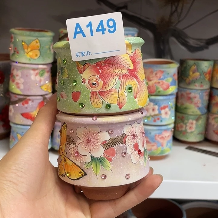 芝*收腰花盆蝴蝶花盆