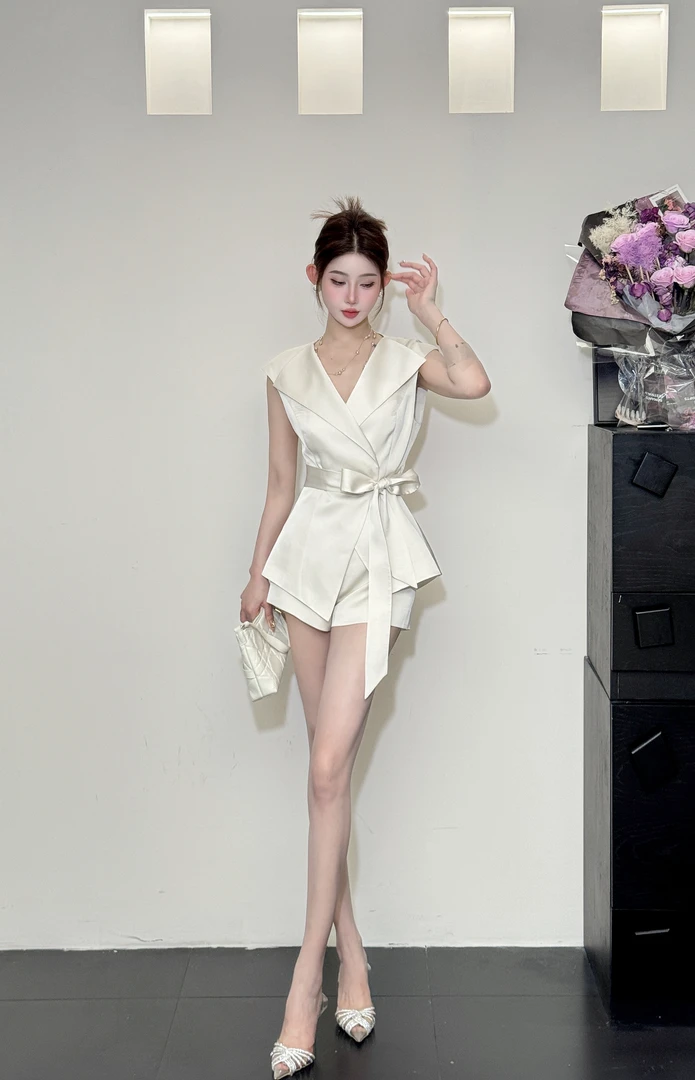 【精选优品】新款时尚通勤风背心设计师时尚套装25463