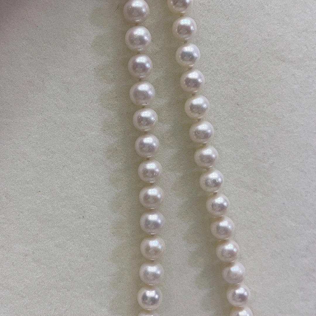 颈饰银S925镶嵌淡水珍珠7-8高品极光炫彩