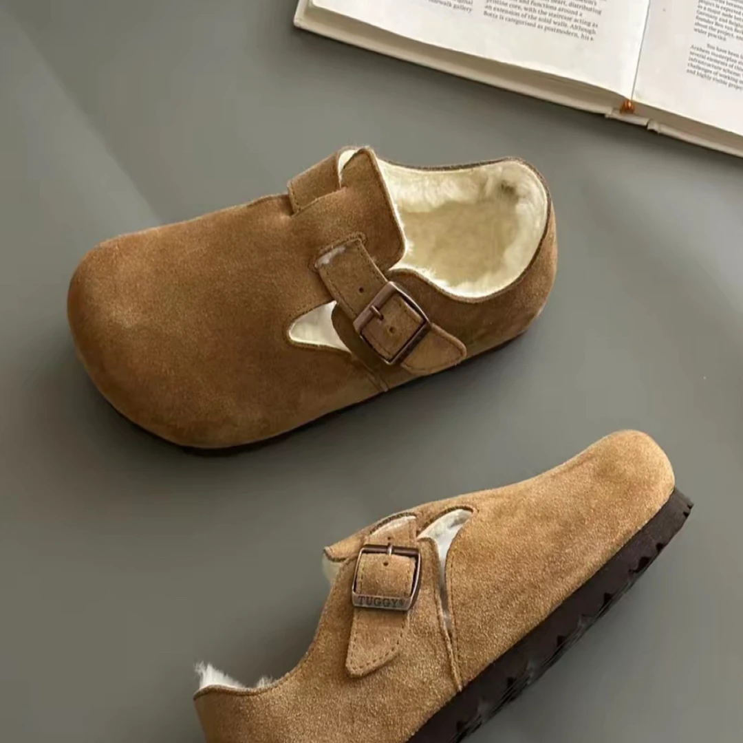 皮毛一体软木底鞋勃肯鞋全包半包