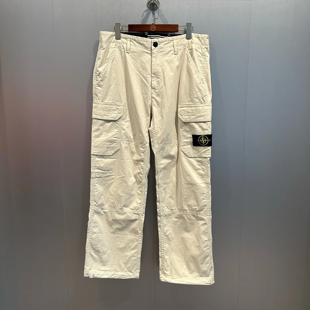 未使用 STONE ISLAND 石头岛 直筒阔腿工装裤 沙色 32110