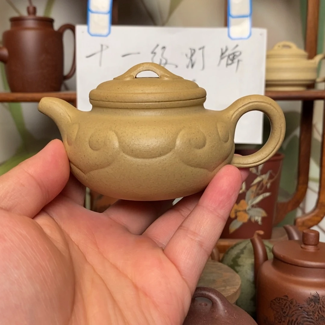 ****!茶壶紫砂处理全手工墨绿仿古如意200cc