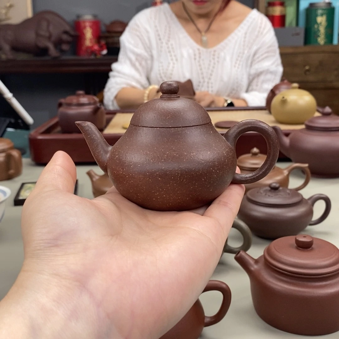 茶壶紫砂千禧紫泥半手矮梨半手120cc