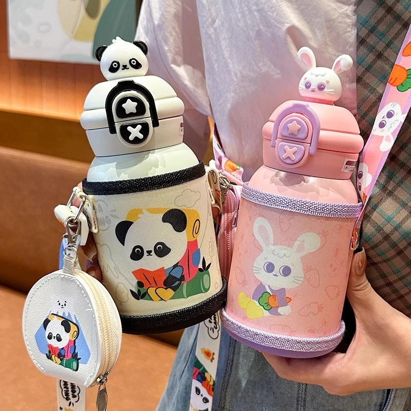 双饮口保温杯316吸管水杯男女孩幼儿园上学专用小学生双饮保温杯