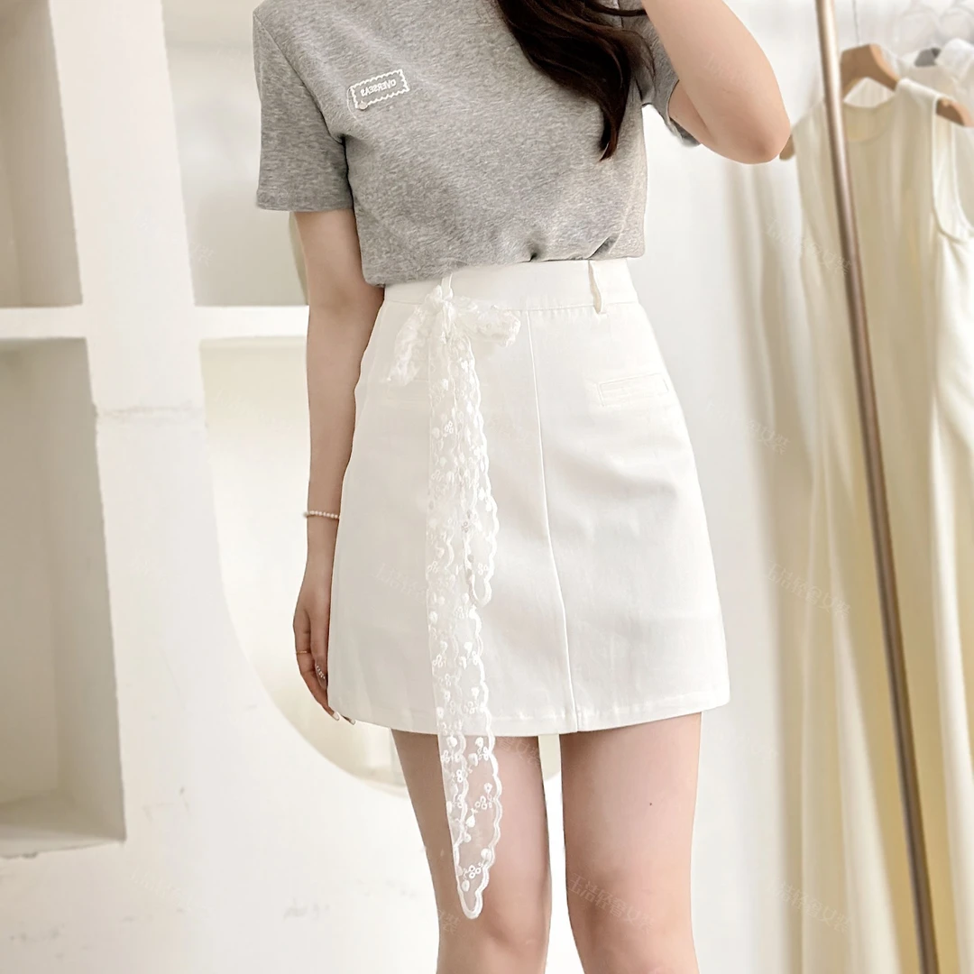 【A字短裙】春夏新款复古韩版设计感休闲百搭温柔显瘦a字半身裙1958