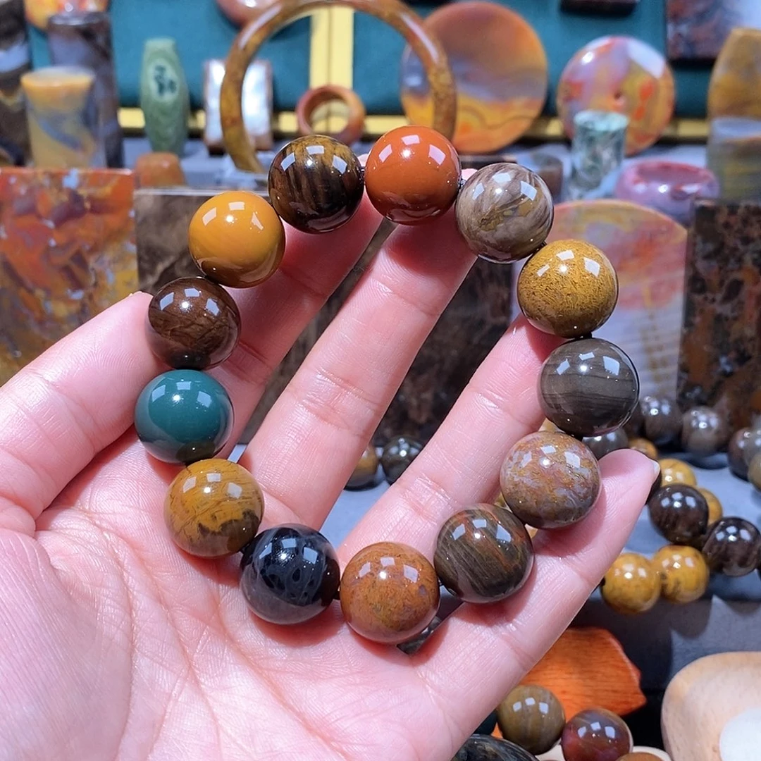 硅化玉天然北票硅化玉手串未镶嵌4**0天然北票硅化玉手串