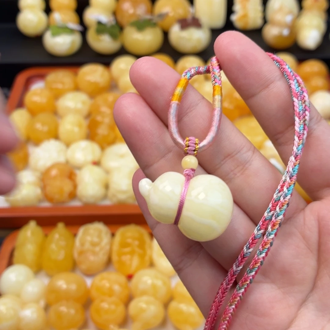 蜜蜡未镶嵌毛衣链蜜蜡